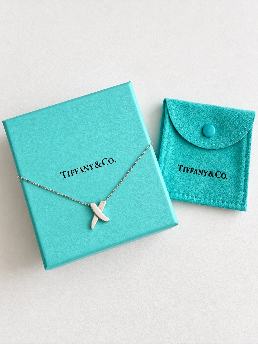 Tiffany & Co. Paloma Picasso Graffiti X Kiss Sterling Silver 925 Necklace